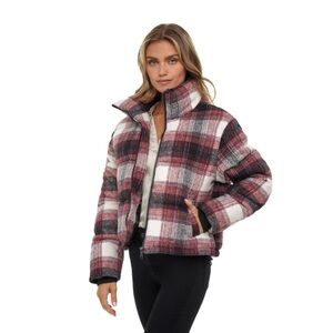 Sebby Women's Plaid Puffer Jacket